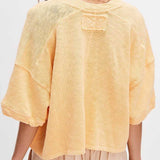 Ladies Solid Color Midi Sleeves Knitted Cardigan