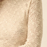 Floral Stretch Lace Mock-Neck Thumbhole Top