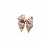 Retro Orange Floral Bow
