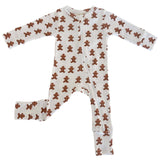 Gingerbread Organic Pointelle 2-Way Zip Romper