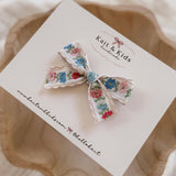 Small Embroidered Flower Bow