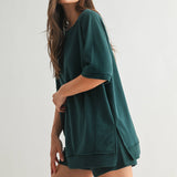 Offset Evergeen French Terry Top