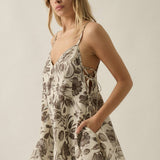 Floral-Print Woven Paneled A-Line Babydoll Romper