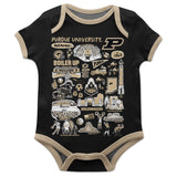 Black Purdue Boilermakers Impressions Bodysuit