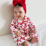 Red Bows Organic Pointelle Lounge Set