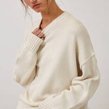 Relaxed Boyfriend Fit Crew Neck Sweater