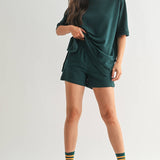 Offset Evergeen French Terry Top