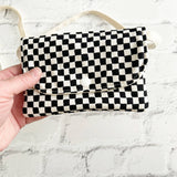 Black and White Checkered Kids Crossbody Bag