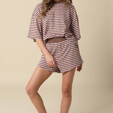Pink Lena Striped Relaxed-Fit Top