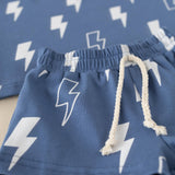 Blue Bolts Shorts Set