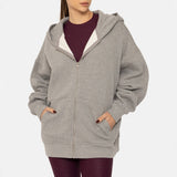 Oversized Grey Zip Up Hoodie