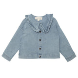 Denim Days Ruffled Collar Jacket