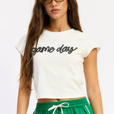 White & Black Game Day Baby Tee