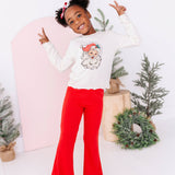 Holly Red Ribbed Flares