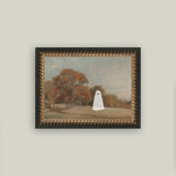 Autumn Field Ghost Framed Antique Artwork: 7x5