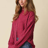 Hayley Gingham Ruffle Blousea
