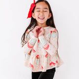 Pink Santas Peplum Top