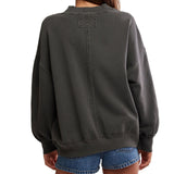 Free People Washed Black Palm Springs Pullover