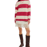 Free People Cherry Classic Stripe Crewneck