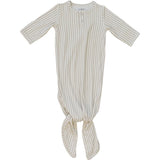 Taupe Stripe Ribbed Bamboo Knot Gown
