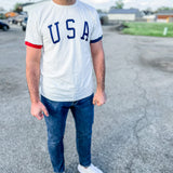 USA Ringer T-shirt (or romper)