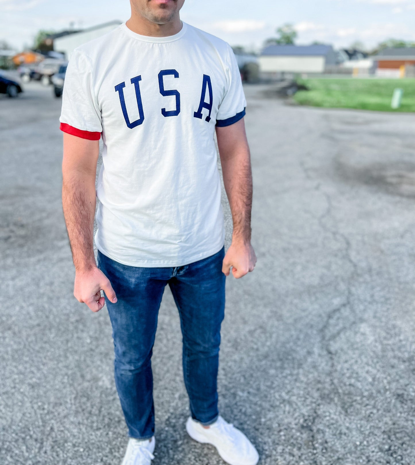USA Ringer T-shirt (or romper)