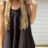Sleeveless Solid Romper with Pockets