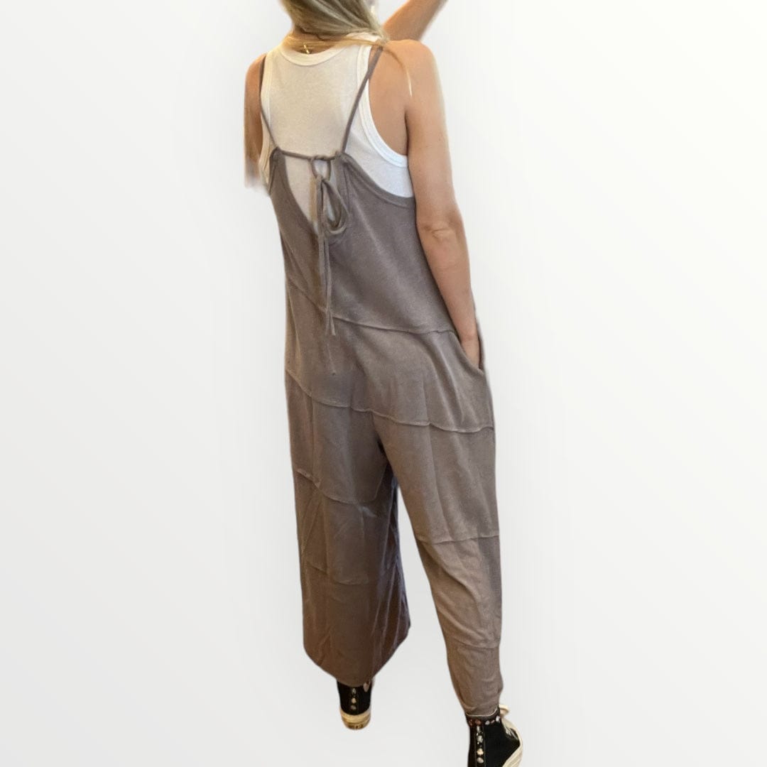 Mocha Jumpsuit with Pockets