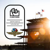 Welcome Race Fans Vintage Indianapolis Motor Speedway Logo Brickyard Flag