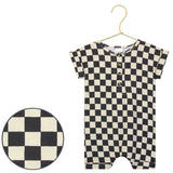 Charcoal Checkered Romper