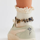 Free People Ivory Beloved Waffle Knit Ankle Socks