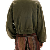 Free People Olive Birdie Washed Jacket