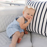 Blue Knit Tank Romper