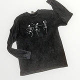Dancing Skeleton Acid Wash Long Sleeve
