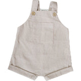 Tan Stripe Short Overalls