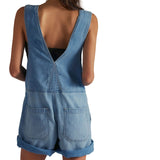 Free People Light Indigo Jude Shortalls