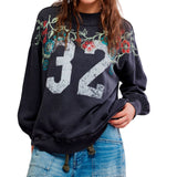 Free People Palm Spring Turtleneck Graphic Pullover