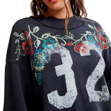 Free People Palm Spring Turtleneck Graphic Pullover