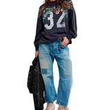 Free People Palm Spring Turtleneck Graphic Pullover
