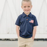 Navy Flag Polo