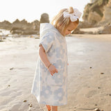 Coastal Floral Zip-Up Organic Cotton Beach Poncho