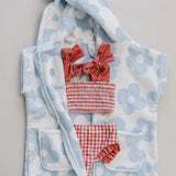 Coastal Floral Zip-Up Organic Cotton Beach Poncho