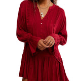Free People Red Dahlia Haute Heirloom Mini Dress