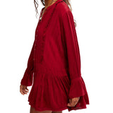 Free People Red Dahlia Haute Heirloom Mini Dress
