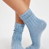 Free People Indigo Overdyed Trouser Socks