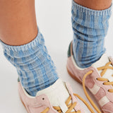 Free People Indigo Overdyed Trouser Socks