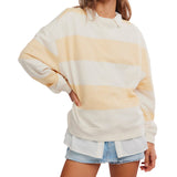 Free People Apricot Classic Stripe Crewneck