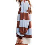 Periwinkle Classic Striped Oversized Crewneck