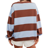 Periwinkle Classic Striped Oversized Crewneck