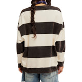 Free People Black Classic Stripe Crewneck